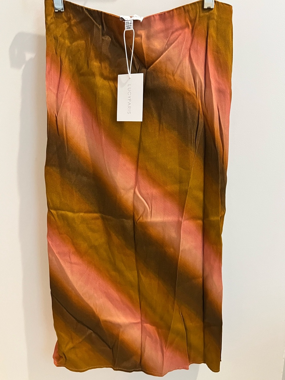 NWT LUCY PARIS SATIN MIDI SKIRT (Small)